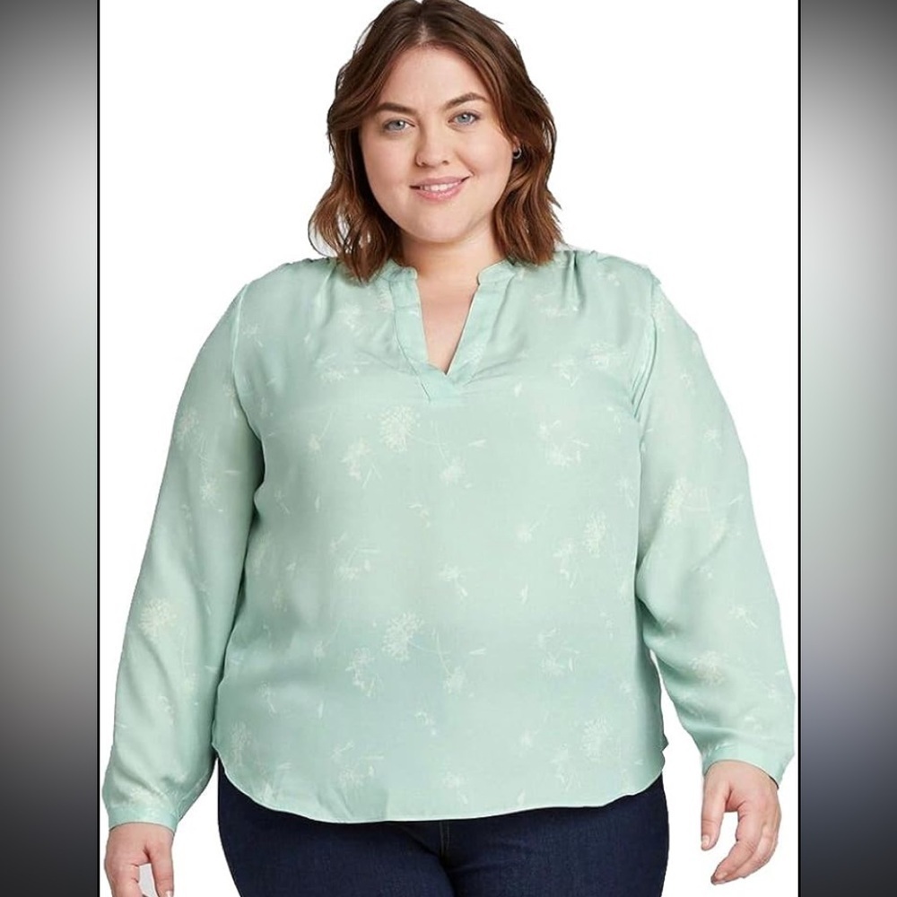 Ava &Viv Mint Green Floral Women's Top